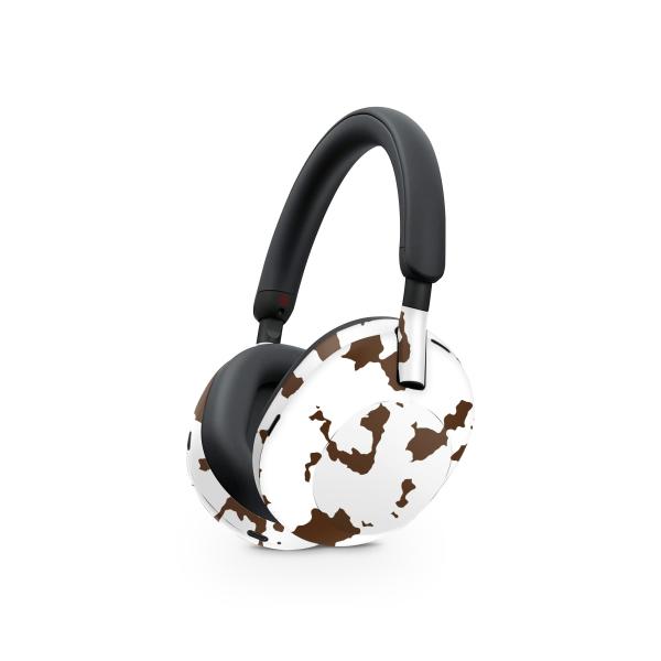 MightySkins Sony WH-1000XM5 ヘッドフォン用ビニールスキン「Brown Cow」保護デカールラップ 着脱簡単