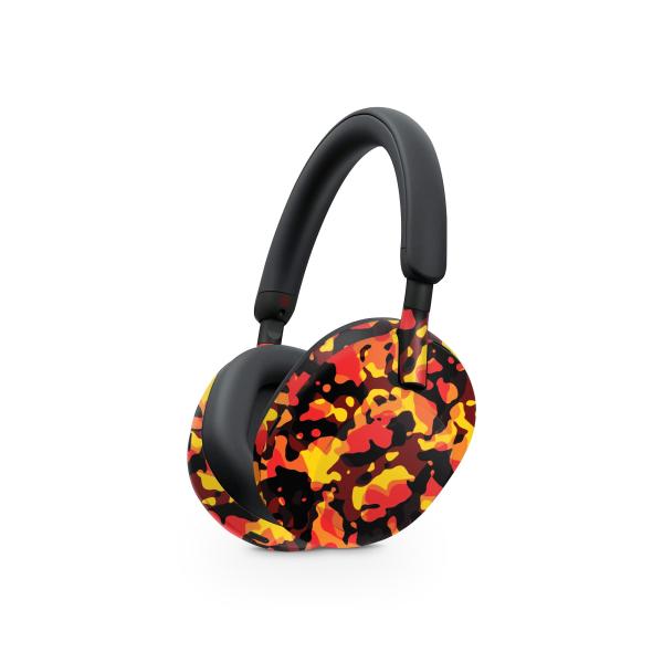 MightySkins Sony WH-1000XM5 ヘッドフォン用ビニールスキン「Warm Modern Camo」保護デカールラップ 着脱簡単