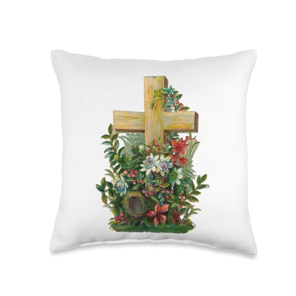 Holy Cross Christian Religion for funerals grief ＆ mourning Throw Pillow