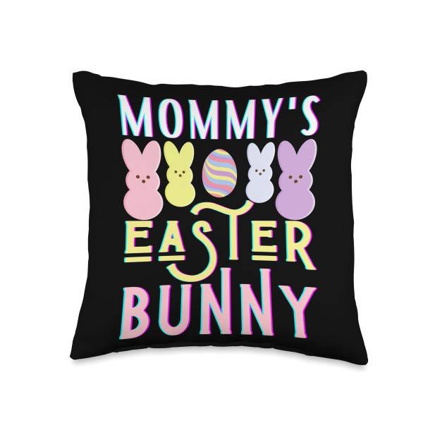 Mommy's Easter Bunny Son Daughter Dad Mom Girls Boys Funny Throw Pillow