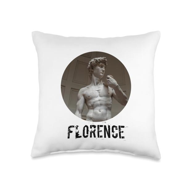 FLORENCE ITALY MICHAELANGLO'S DAVID PORTRAIT RENAISSANCE Throw Pillow