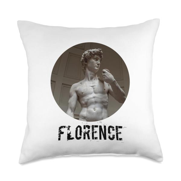 FLORENCE ITALY MICHAELANGLO'S DAVID PORTRAIT RENAISSANCE Throw Pillow