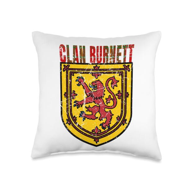 Clan Burnett Tartan Scottish Family Name Scotland Pride Throw Pillow