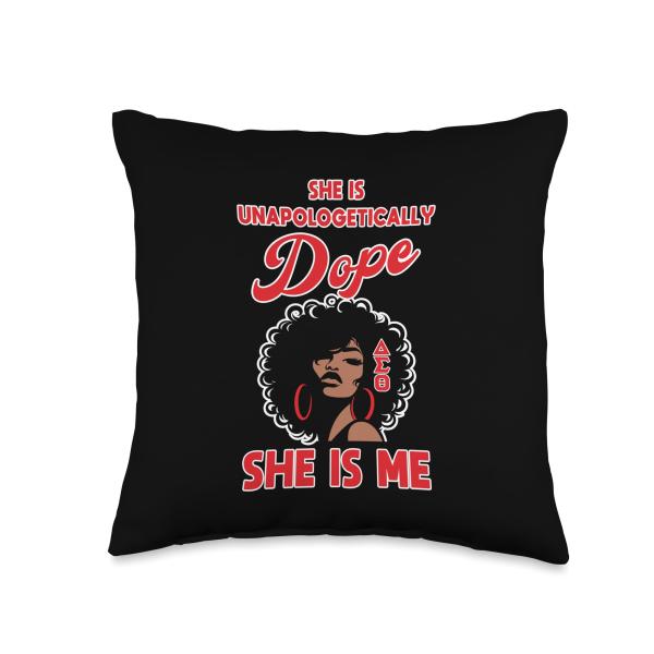 Delta Sigma Theta Sorority Paraphernalia, Black History Girl Throw Pillow