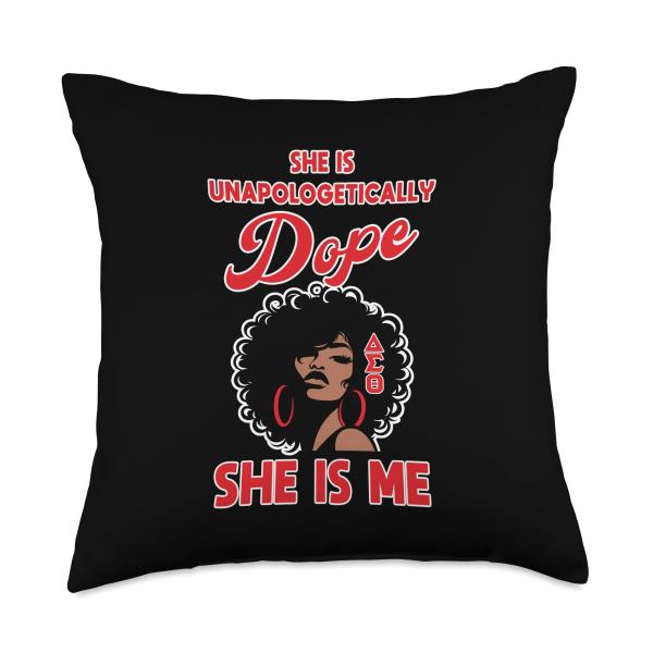Delta Sigma Theta Sorority Paraphernalia, Black History Girl Throw Pillow