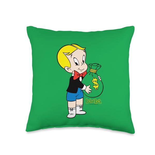 Richie Rich I Love Green Throw Pillow