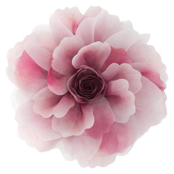 OiseauVoler 3D Peony Flower Decorative Throw Pillow with Insert Included Handmade Cute Round Pillow Cushion Aesthetic for Couch Bed Home Decor Red Gra