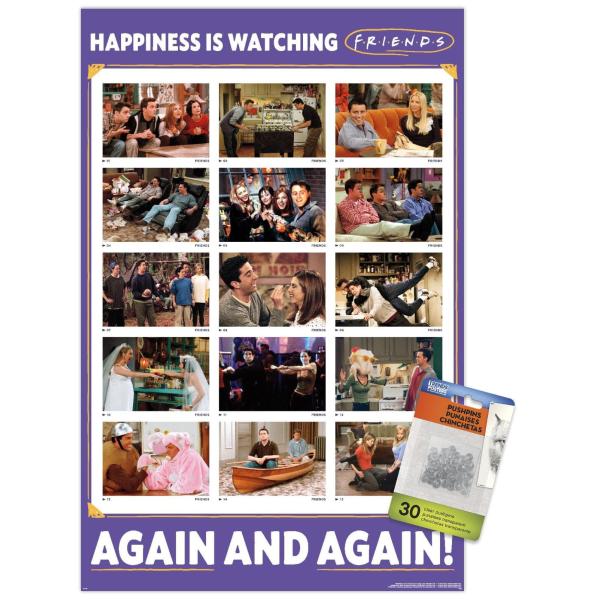 Friends 30th - Watching Again Wall Poster with Push Pins