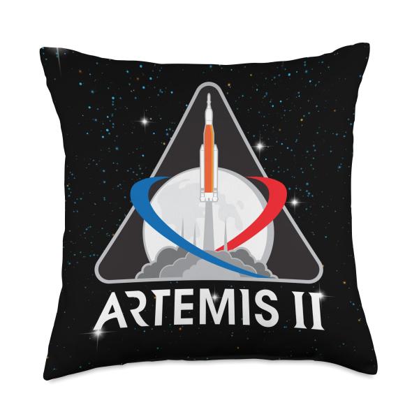 Artemis 2 Patch Mission Badge SLS Rocket Launch System Throw Pillow
