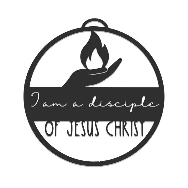 I Am a Disciple of Jesus Christ Youth Theme Ornament Tabletop Sign Wall Decor Young Women Gifts Girls Camp (Ornament - 4" 10 Pack, Hand with Flame)