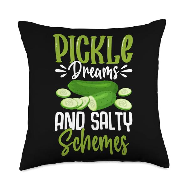 Pickle Dreams And Salty Schemes Throw Pillow