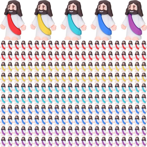 Barydat 300 Pcs VBS 2026 Mini Jesus Figures Bulk Tiny Jesus Figurines Pocket Little Christ Savior to Hide and Seek for VBS Church Sunday School Baptis