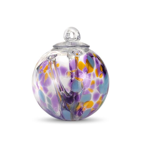 Witch Ball Hand Blown Art Glass by Iron Art Glass Designs Sprite Size (3 Inch diameter) Beautiful Blown Glass Colors (Marco)