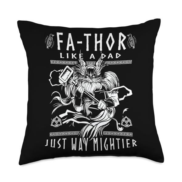 Vathor Father's Day Gift Viking Lovers Fathers Day Throw Pillow