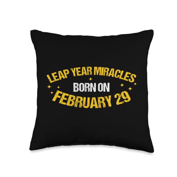Leap Year Birthday February 29 Feb 29th Birthday Throw Pillow