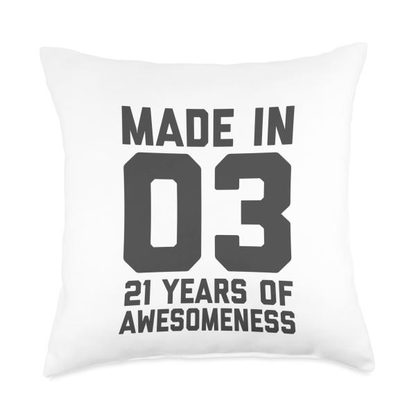 21st Birthday Shirt Gift Son Daughter 21 Year Old Boy Girl Throw Pillow