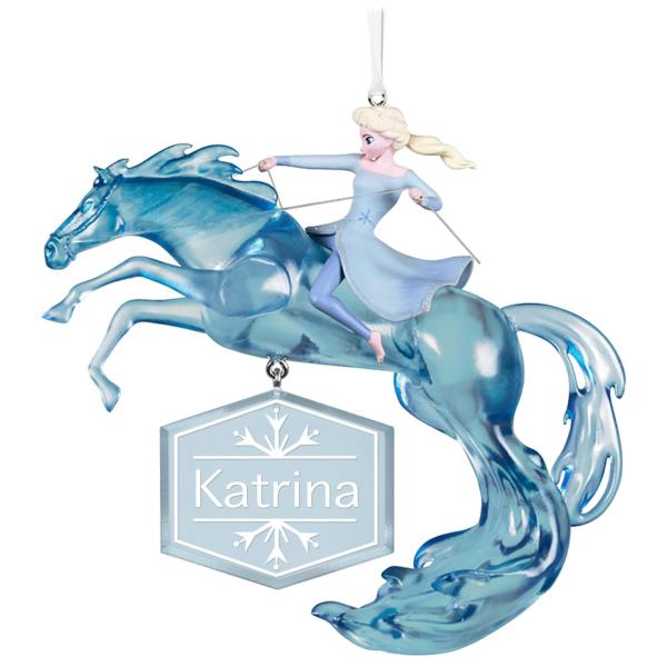 Hallmark 記念品 パーソナライズ クリスマスオーナメント 2025、Disney Frozen 2 Elsa and Nokk、ディズニーファンへのギフト。