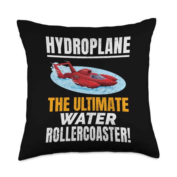 Hydroplane Boat Racing Rollercoaster Adventure Hydrofoil Throw Pillow