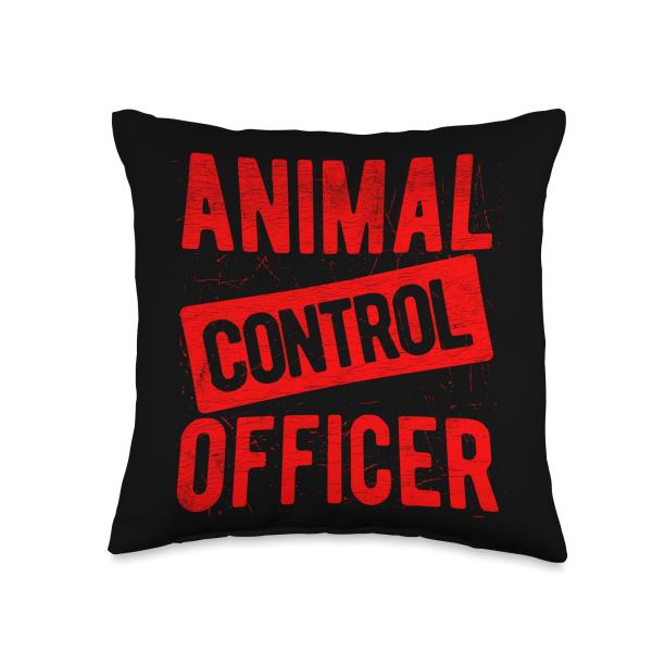 Animal Control OFFICER Animal Control Costume Halloween Anim Throw Pillow