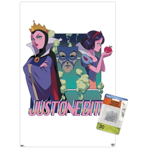 Trends International Disney Princess And Villains: Manga - Snow White Wall Poster, 14.72" x 22.37", Premium Poster ＆ Push Pin Bundle
