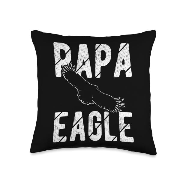 Papa Eagle Vintage Retro Eagle Owner Pet Fan Animal Lover Pa Throw Pillow