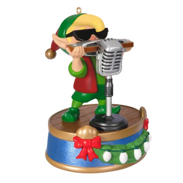 Hallmark 記念品 クリスマスオーナメント 2024年、北極ツリートリマーバンドコレクション ハンクオンハーモニカ ミュージカルライト付き、音楽ギフト