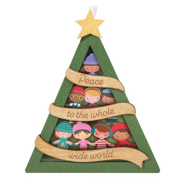 Hallmark 記念品 クリスマスオーナメント 2024年 ユニセフ平和 世界へ ペーパークラフト チャリティーギフト