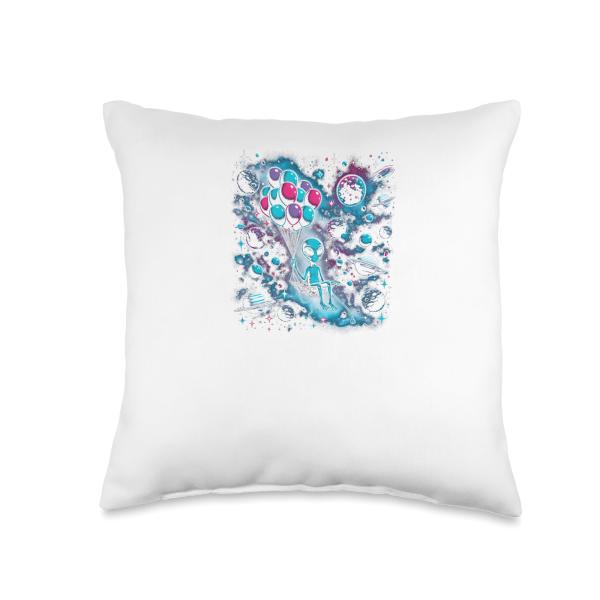 Alien Encounter in the Sky Throw Pillow