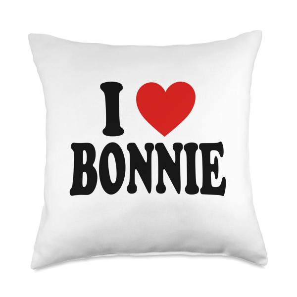 I HEART LOVE BONNIE Throw Pillow