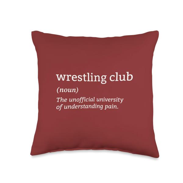 Grappling Fighting Sports Funny Definition Wrestling Club Throw Pillow