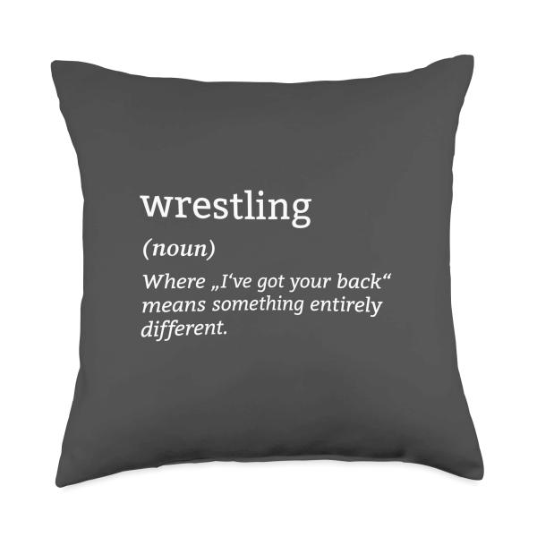 MMA Wrestling Funny Definition Sport Wrestling Wrestlers Throw Pillow
