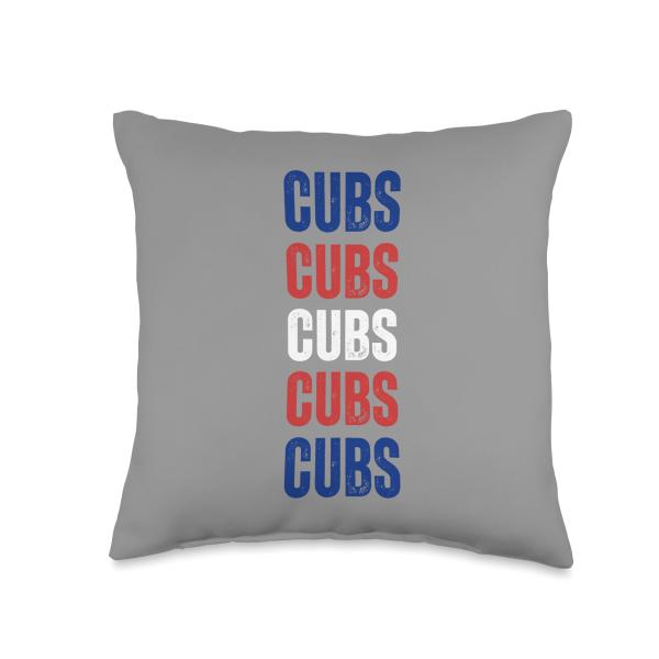 Cubs Bear Animal Lover blue red Print Throw Pillow