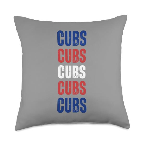 Cubs Bear Animal Lover blue red Print Throw Pillow