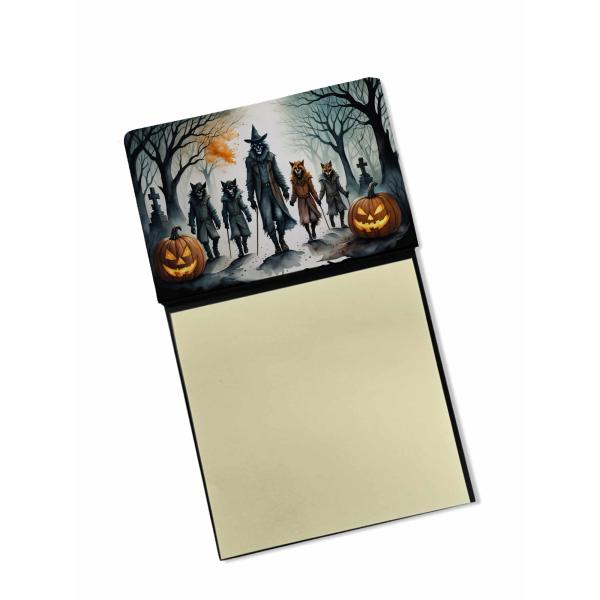 Caroline's Treasures Werewolves Spooky Halloween Sticky Note Holder Refillable Dispenser Self-Sticky Note Pads, Memo Pads Blank Desk Accessories