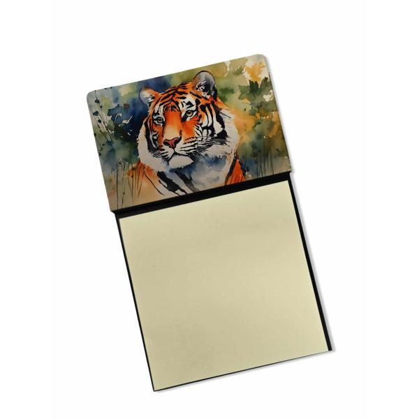 Caroline's Treasures Tiger Sticky Note Holder Refillable Dispenser Self-Sticky Note Pads, Memo Pads Blank Desk Accessories