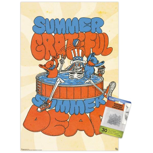 Trends International Grateful Dead - Summer Wall Poster with Push Pins, 14.72" x 22.37", Premium Poster ＆ Push Pin Bundle
