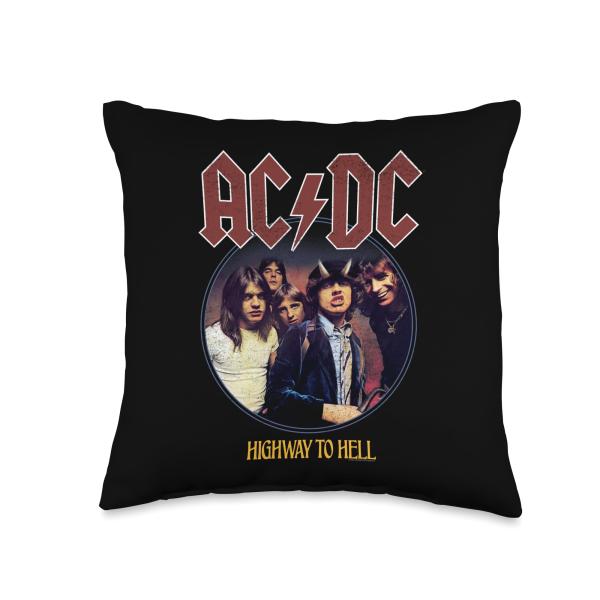 Official AC/DC Highway To Hell Rock Music Band Album Logo Throw Pillow