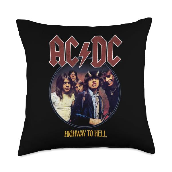 Official AC/DC Highway To Hell Rock Music Band Album Logo Throw Pillow