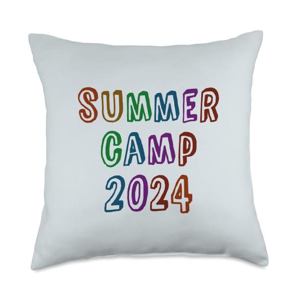 Kids SUMMER CAMP 2024 Staff Girls Besties Host Autograph Throw Pillow