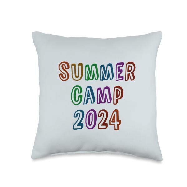 Kids SUMMER CAMP 2024 Staff Girls Besties Host Autograph Throw Pillow