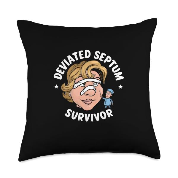 Deviated Septum Survivor Relief Design Throw Pillow