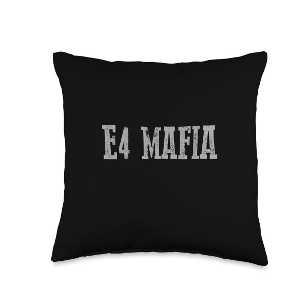 E4 Junior Enlisted MAFIA Funny Sarcastic Military Throw Pillow