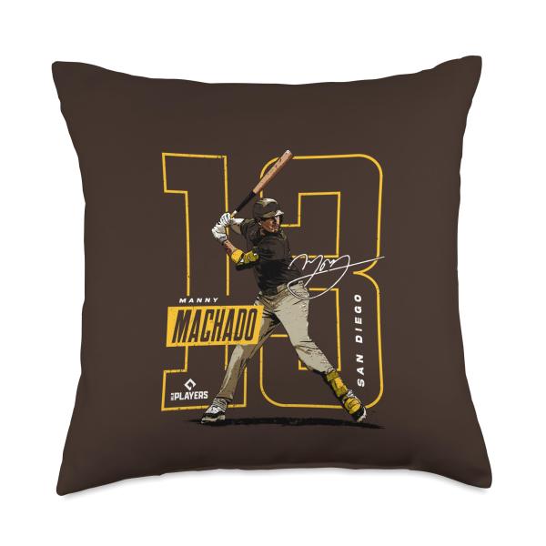 Manny Machado | San Diego Baseball MLB Players | MLBMAC4055 Throw Pillow
