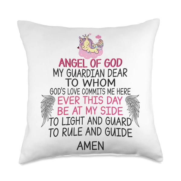 Angel Of God My Guardian Dear To Whom God's Love Commits Me Throw Pillow