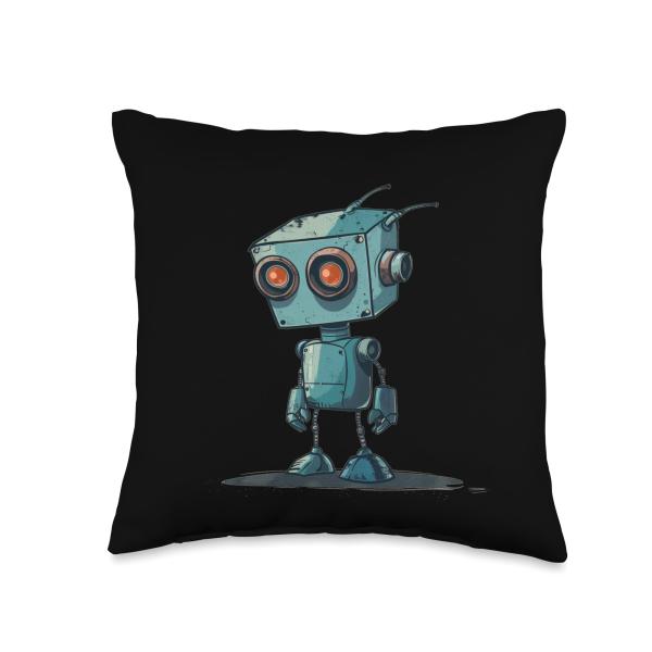 Robot Boy looking for Robotic Girl Costume Throw Pillow