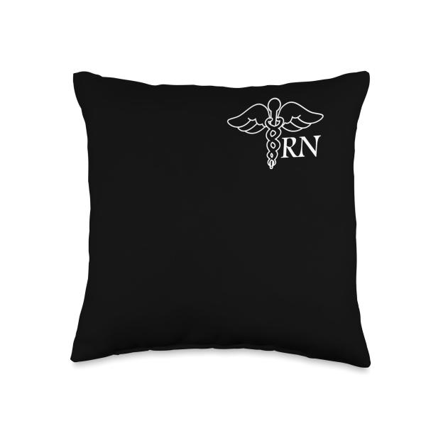 Rn Nurse Caduceus Medical Symbol Nursing Logo Throw Pillow