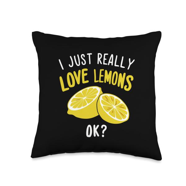 i just really love lemons, ok? summer lemonade citrus fruit Throw Pillow
