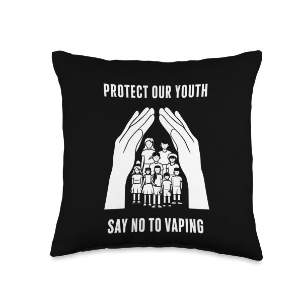 Protect Our Youth Say No To Vaping Throw Pillow