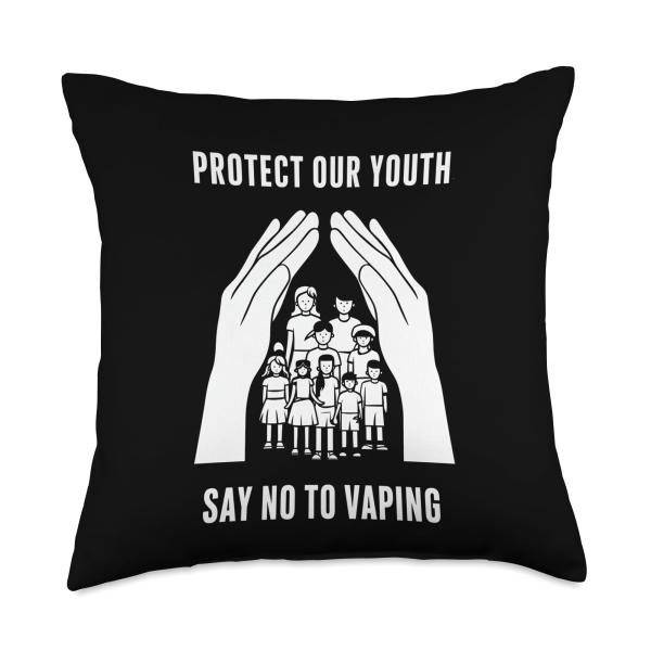 Protect Our Youth Say No To Vaping Throw Pillow