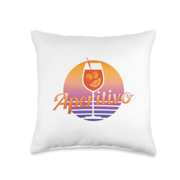 Chic Aperitivo Evening After Work Party Sundowner Men Women Throw Pillow